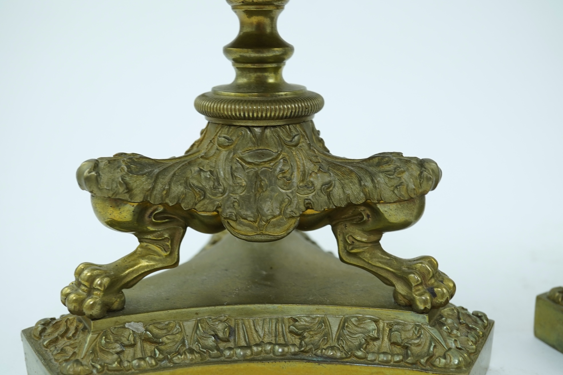 A pair of Empire style ormolu storm lanterns, 19th century